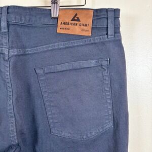 American Giant Men's Roughneck Stretch Canvas Pant 38x34 Dress Navy Straight Leg